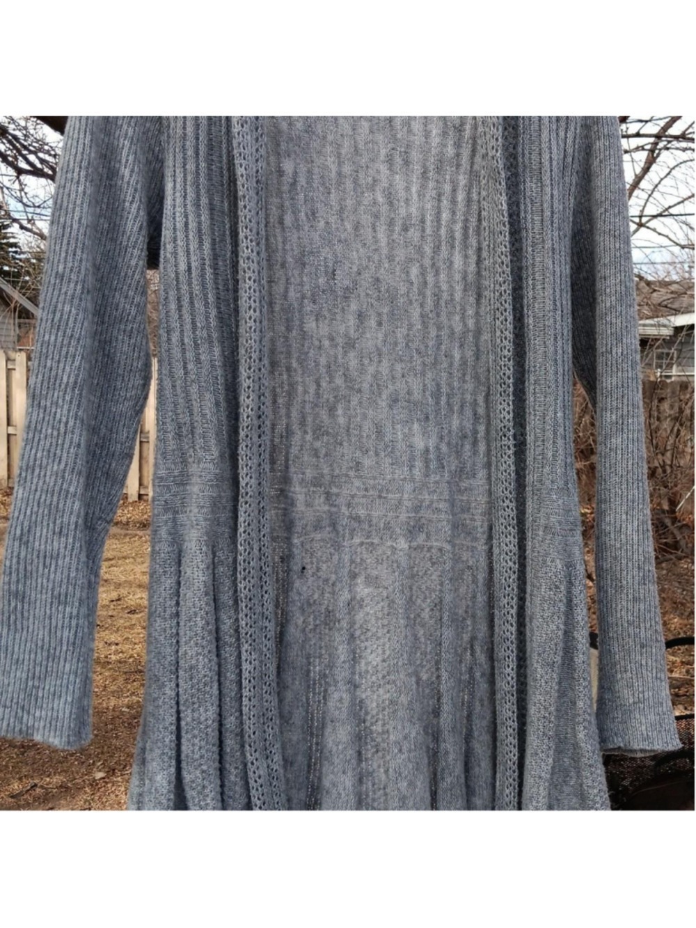 Shein Cardigan Sweater Open Front Pale Blue Size S
